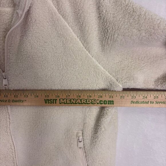 Athleta White Tugga Jacket II Sherpa Zip Up Bomber Jacket Size Medium - Picture 7 of 12